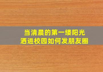 当清晨的第一缕阳光洒进校园如何发朋友圈