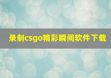 录制csgo精彩瞬间软件下载