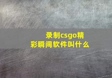 录制csgo精彩瞬间软件叫什么