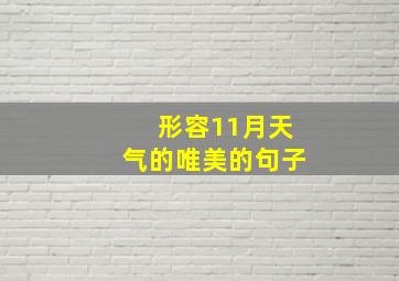 形容11月天气的唯美的句子