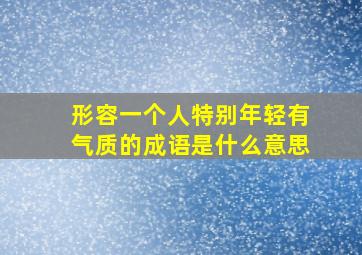 形容一个人特别年轻有气质的成语是什么意思