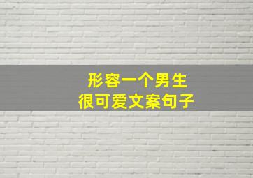 形容一个男生很可爱文案句子