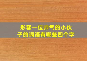 形容一位帅气的小伙子的词语有哪些四个字