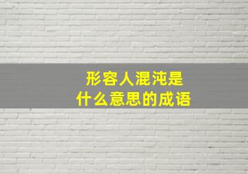 形容人混沌是什么意思的成语