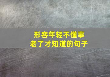 形容年轻不懂事老了才知道的句子