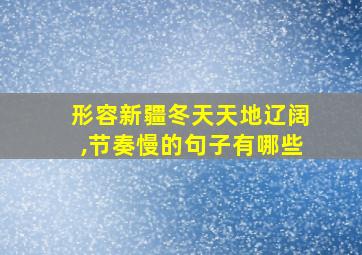 形容新疆冬天天地辽阔,节奏慢的句子有哪些