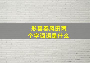 形容春风的两个字词语是什么