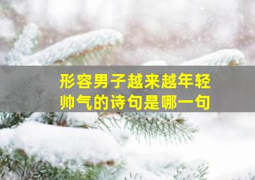 形容男子越来越年轻帅气的诗句是哪一句