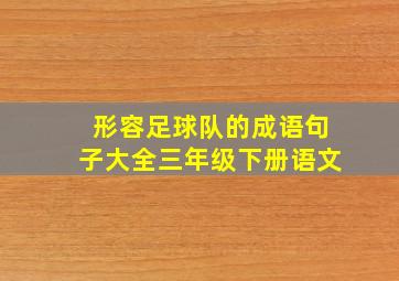 形容足球队的成语句子大全三年级下册语文