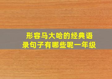 形容马大哈的经典语录句子有哪些呢一年级