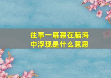 往事一幕幕在脑海中浮现是什么意思