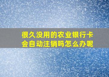 很久没用的农业银行卡会自动注销吗怎么办呢