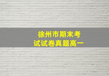 徐州市期末考试试卷真题高一