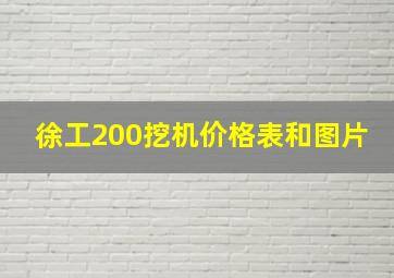 徐工200挖机价格表和图片