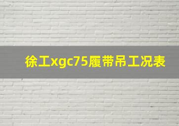 徐工xgc75履带吊工况表