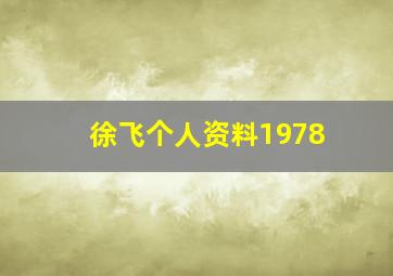 徐飞个人资料1978