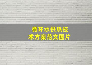 循环水供热技术方案范文图片