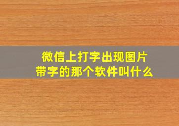 微信上打字出现图片带字的那个软件叫什么