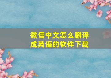 微信中文怎么翻译成英语的软件下载