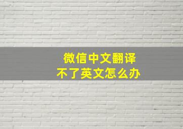 微信中文翻译不了英文怎么办