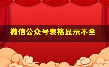 微信公众号表格显示不全