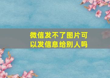 微信发不了图片可以发信息给别人吗