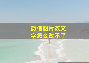 微信图片改文字怎么改不了