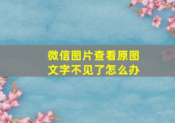 微信图片查看原图文字不见了怎么办