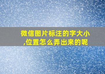 微信图片标注的字大小,位置怎么弄出来的呢