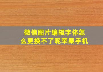 微信图片编辑字体怎么更换不了呢苹果手机