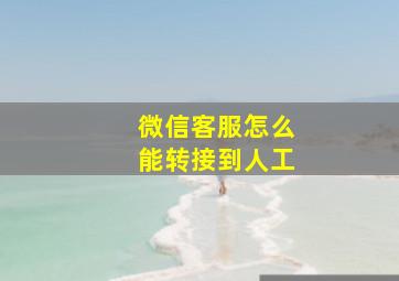 微信客服怎么能转接到人工