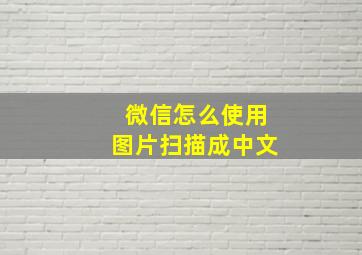 微信怎么使用图片扫描成中文