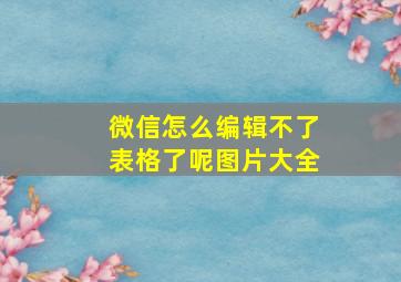 微信怎么编辑不了表格了呢图片大全