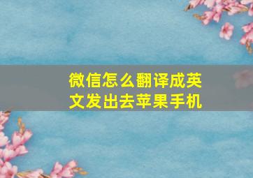 微信怎么翻译成英文发出去苹果手机