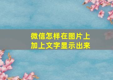 微信怎样在图片上加上文字显示出来