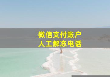 微信支付账户人工解冻电话