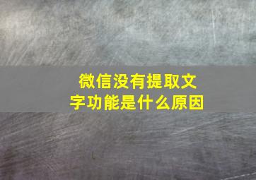 微信没有提取文字功能是什么原因