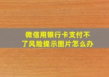 微信用银行卡支付不了风险提示图片怎么办