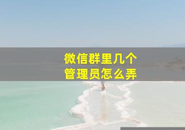 微信群里几个管理员怎么弄