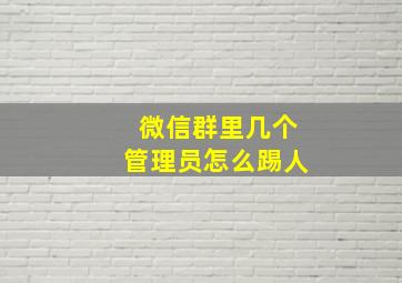 微信群里几个管理员怎么踢人