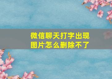 微信聊天打字出现图片怎么删除不了