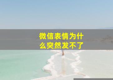 微信表情为什么突然发不了