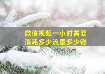 微信视频一小时需要消耗多少流量多少钱