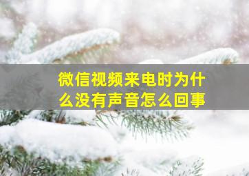 微信视频来电时为什么没有声音怎么回事