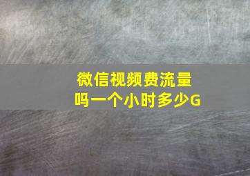 微信视频费流量吗一个小时多少G