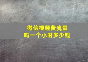 微信视频费流量吗一个小时多少钱