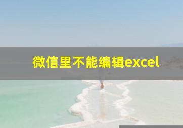 微信里不能编辑excel