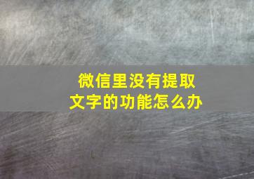 微信里没有提取文字的功能怎么办