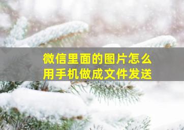 微信里面的图片怎么用手机做成文件发送