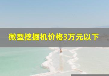 微型挖掘机价格3万元以下